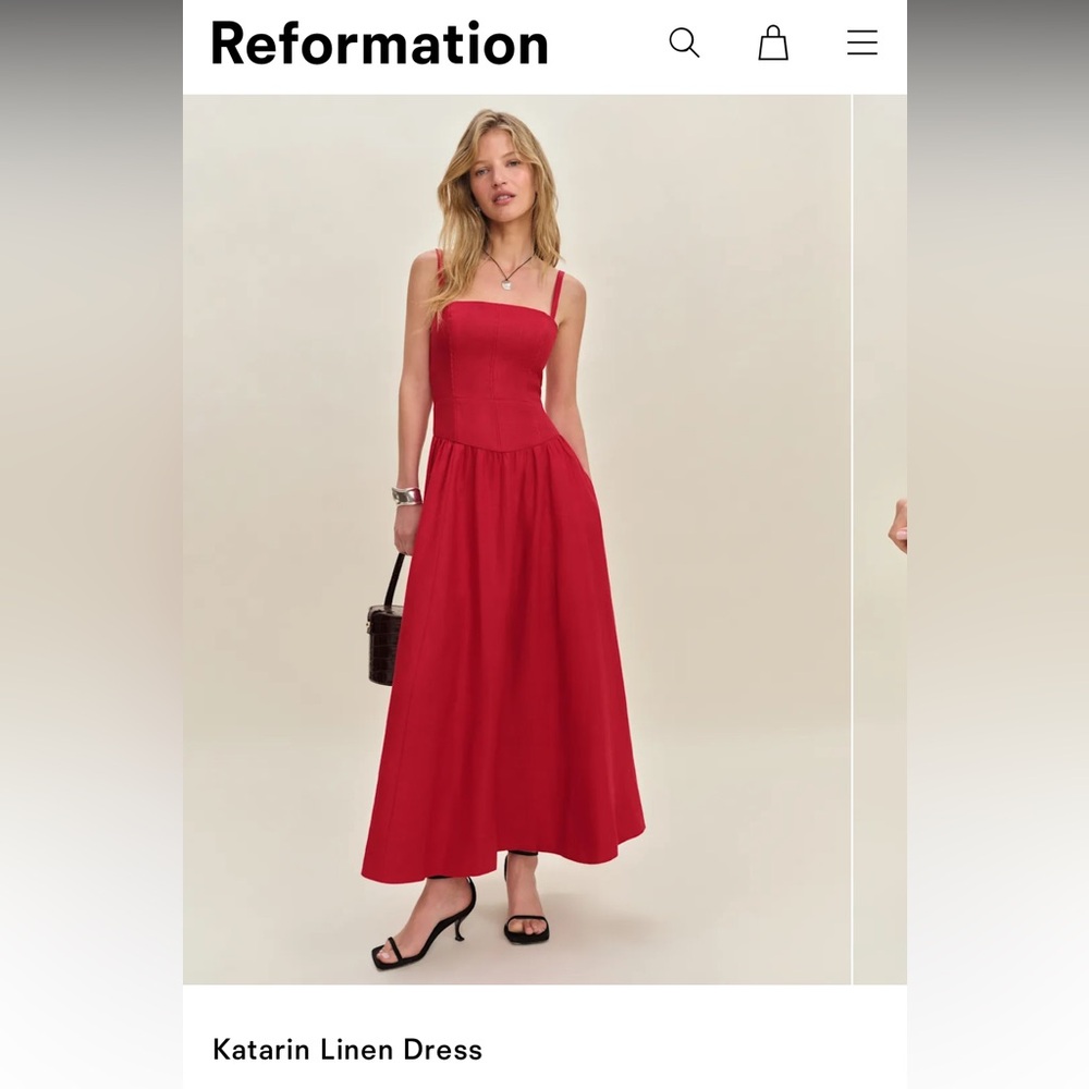 Reformation Red Linen Maxi Dress— Limited Edition dress